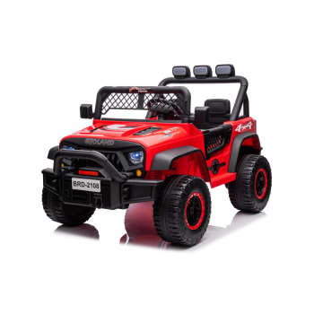 Autko terenowe Geoland Power dla 2 dzieci Czerwony + Pilot + Silniki 2x200W + Bagażnik + Radio MP3 + LED